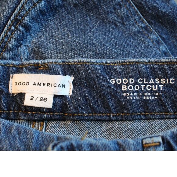 Good American Good Classic Bootcut Jeans High Rise Denim Women’s Size 2 / 26 - Picture 4 of 7